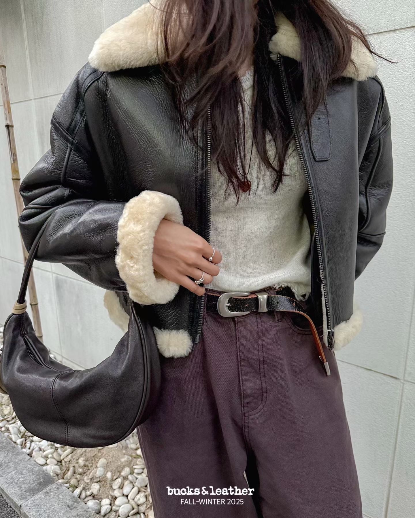 B196S 弦月袋 Curved Hobo Bag (羊皮/麂皮)(細)