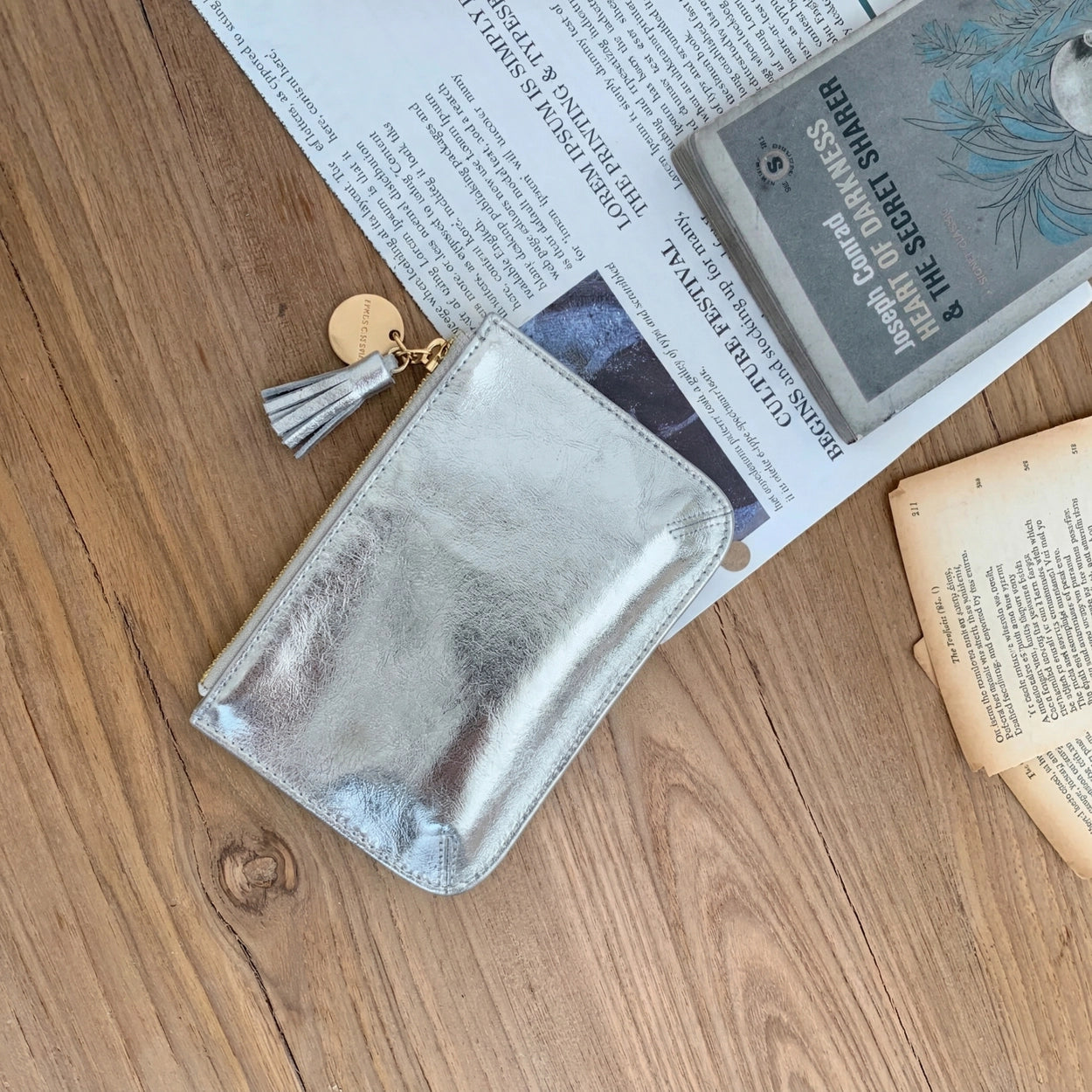 A105 亮面牛皮|zipped card pouch
