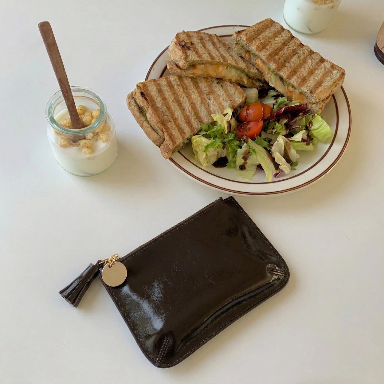 A105 亮面牛皮｜zipped card pouch