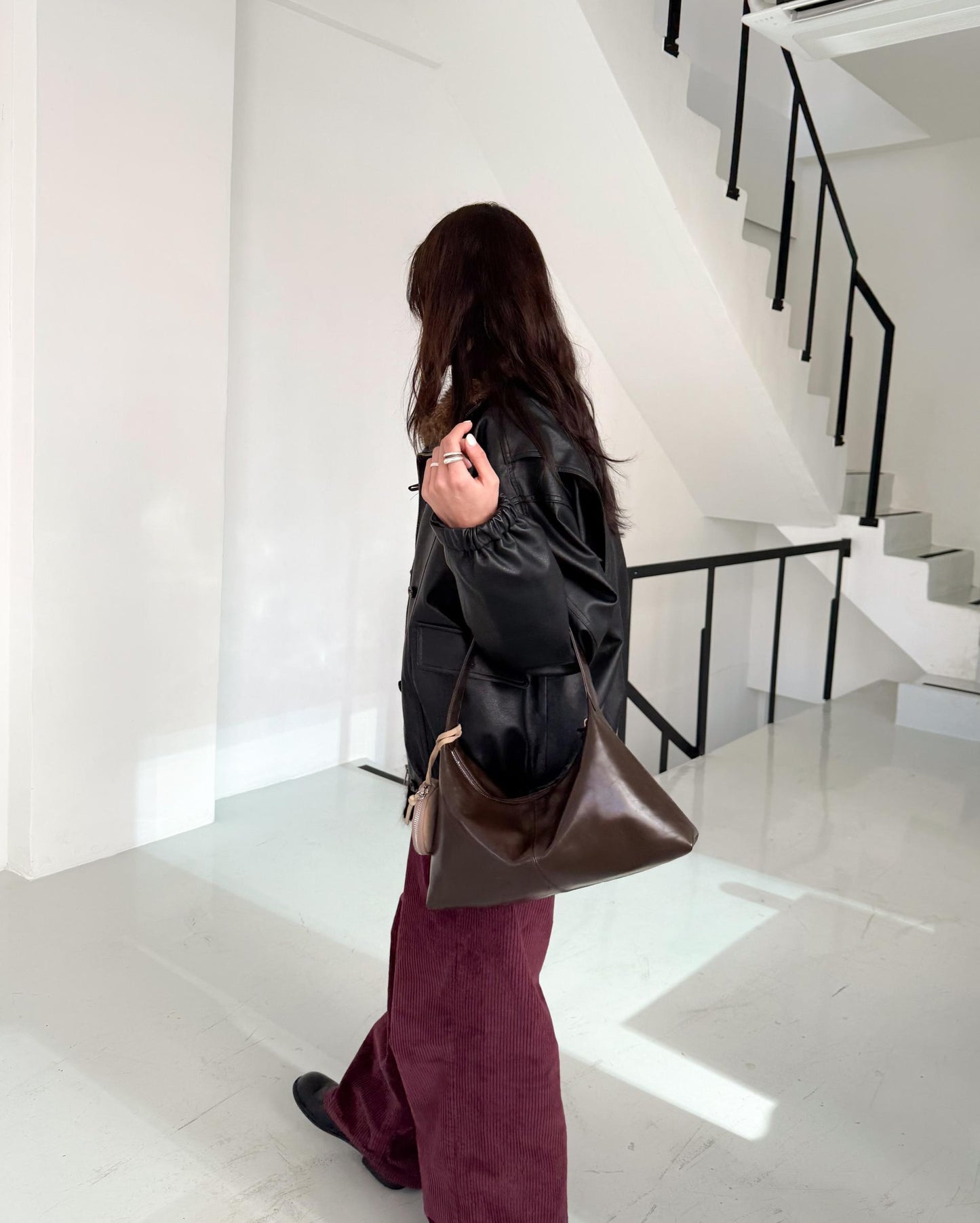 B206S bucks&leather ｜Monet Bag/亮面牛皮（小）