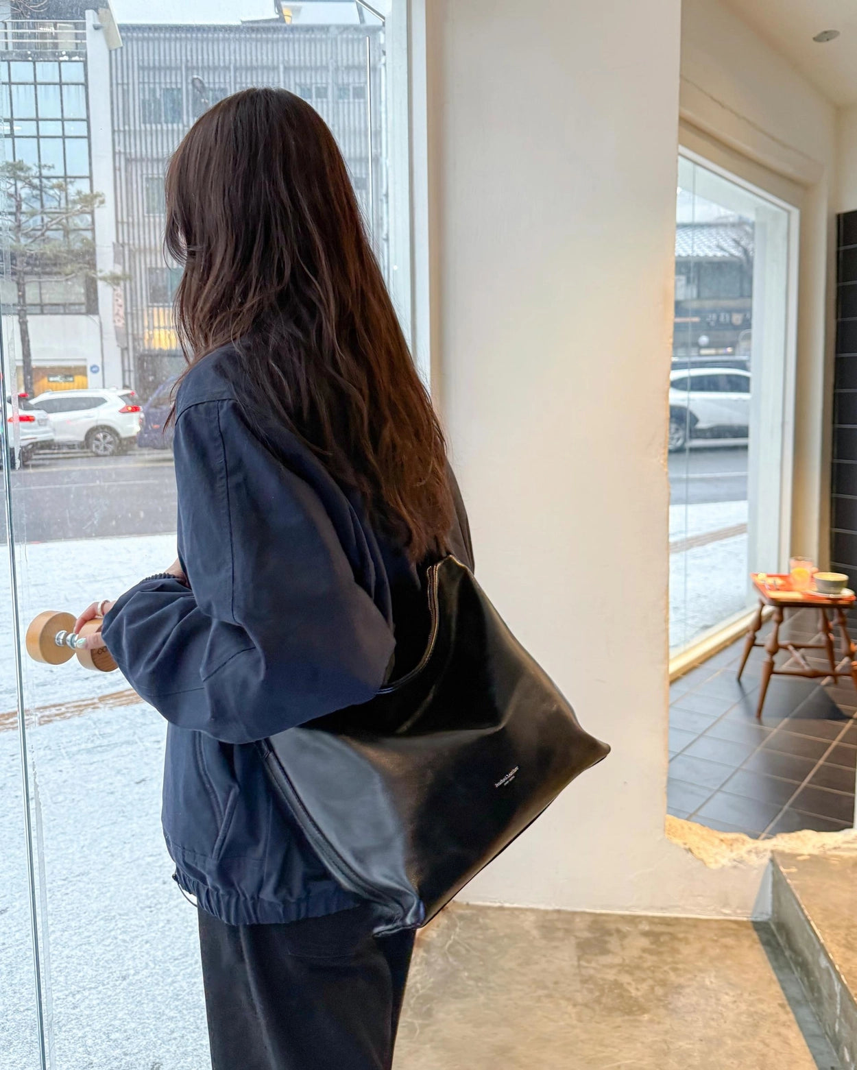 B205L bucks&leather ｜Low Bag/亮面牛皮（大）