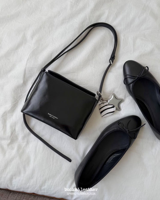 B221 bucks&leather ｜Mini Square Bag 牛皮亮面