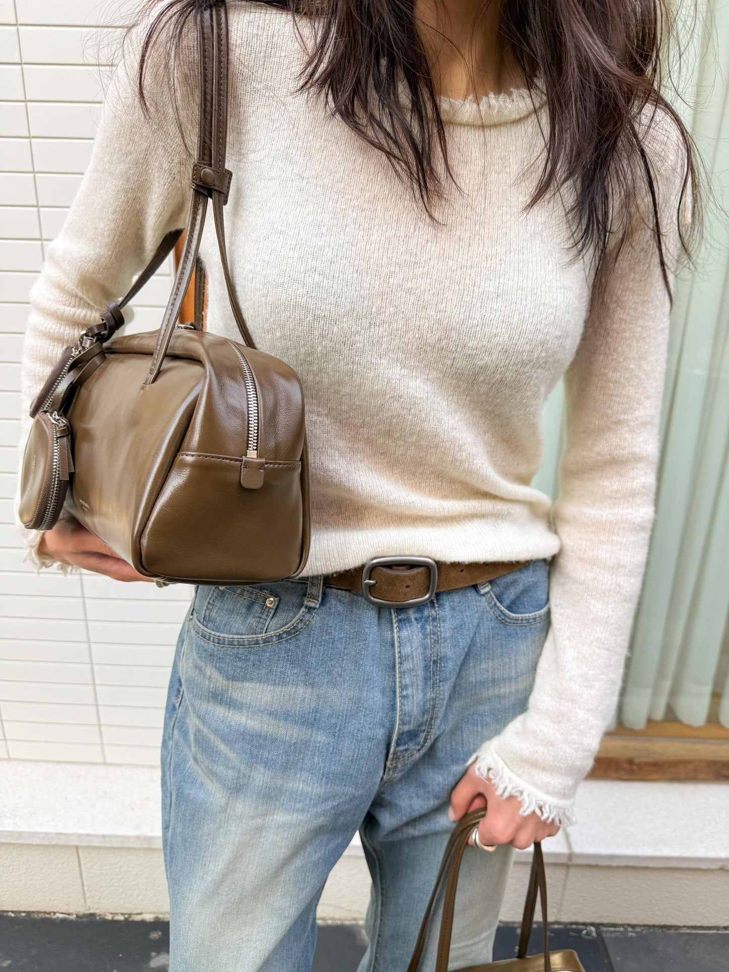 B202 牛皮亮面法棍袋 (大)