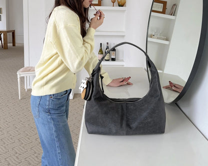 B219 石洗灰牛皮｜Daily Hobo Bag