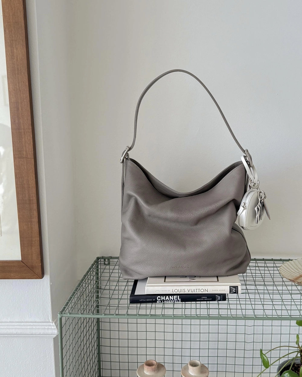 B216 牛皮｜慵懶風磁石扣皺摺 shoulder bag