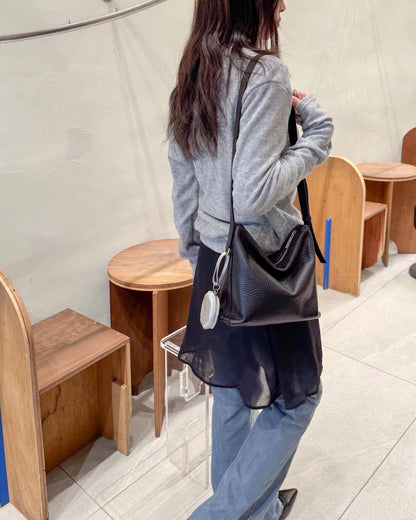 B205S bucks&leather ｜Low Bag/亮面牛皮（細）