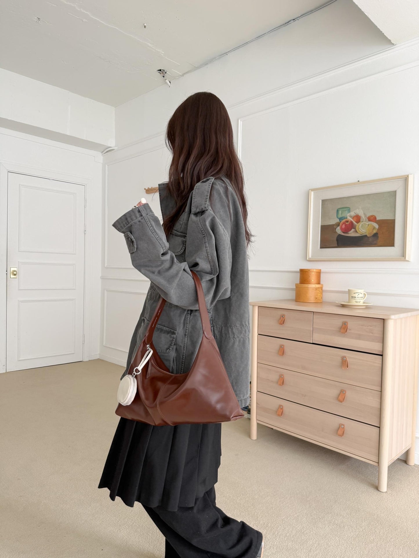 B206S bucks&leather ｜Monet Bag/亮面牛皮（小）