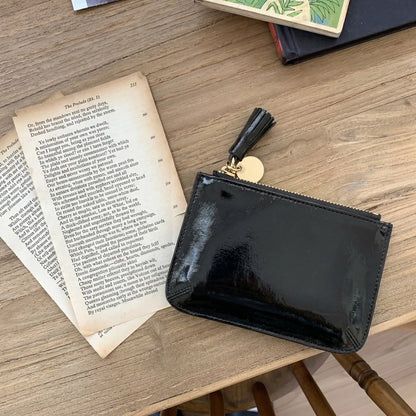 A105 亮面牛皮｜zipped card pouch