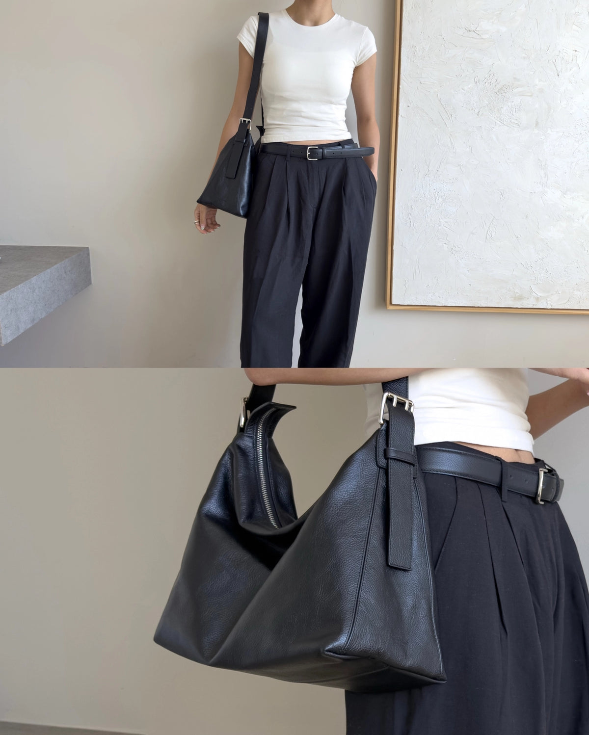B231 Bucks&Leather Twin Buckle Bag｜牛皮