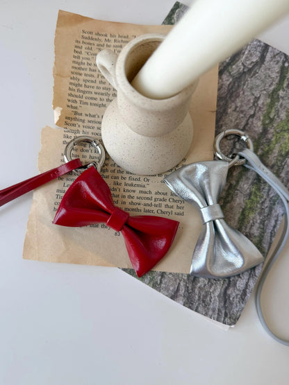 A104 亮面牛皮｜Cute Ribbon Keyring