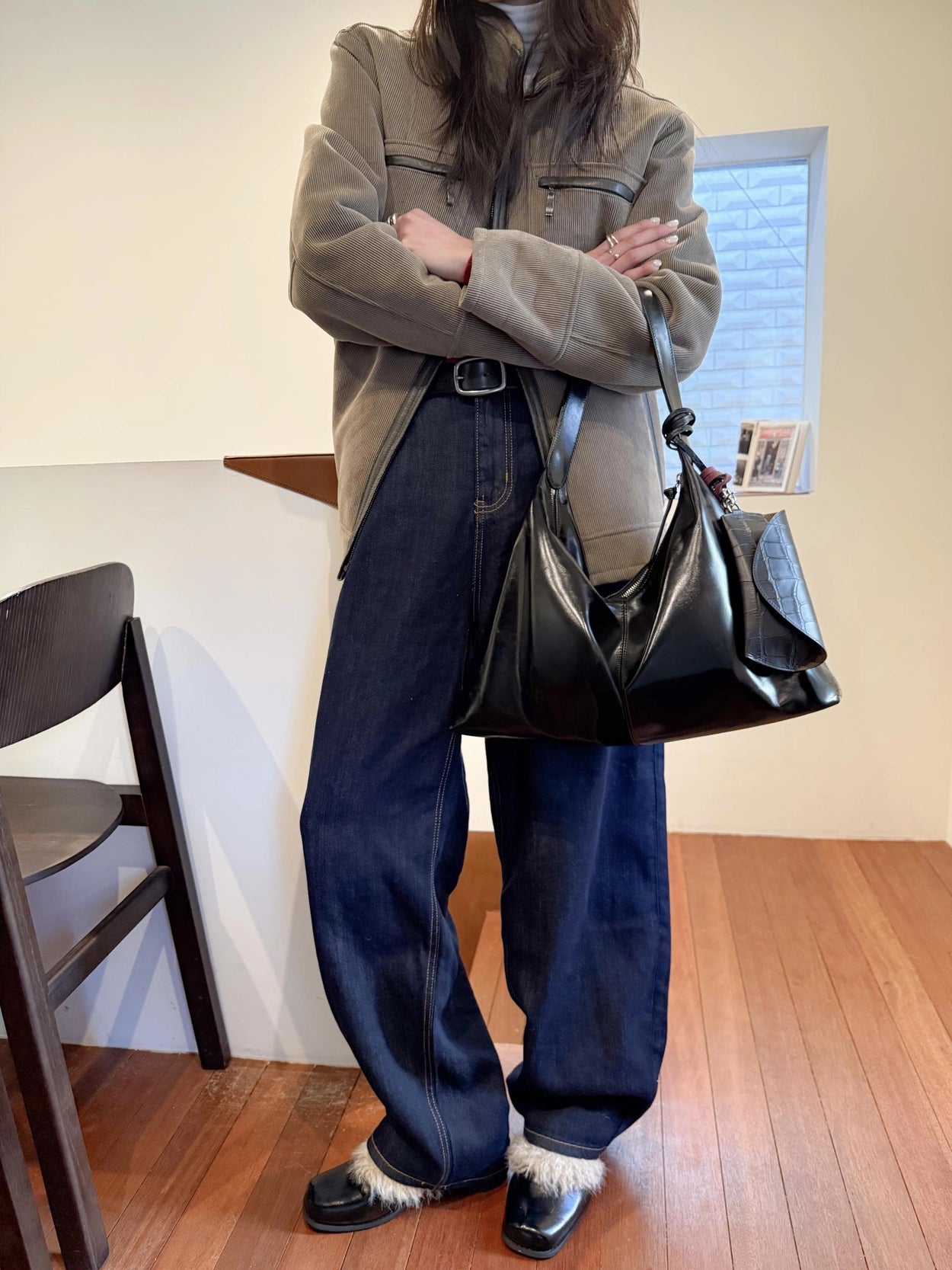 B206L bucks&leather ｜Monet Bag/亮面牛皮（大）