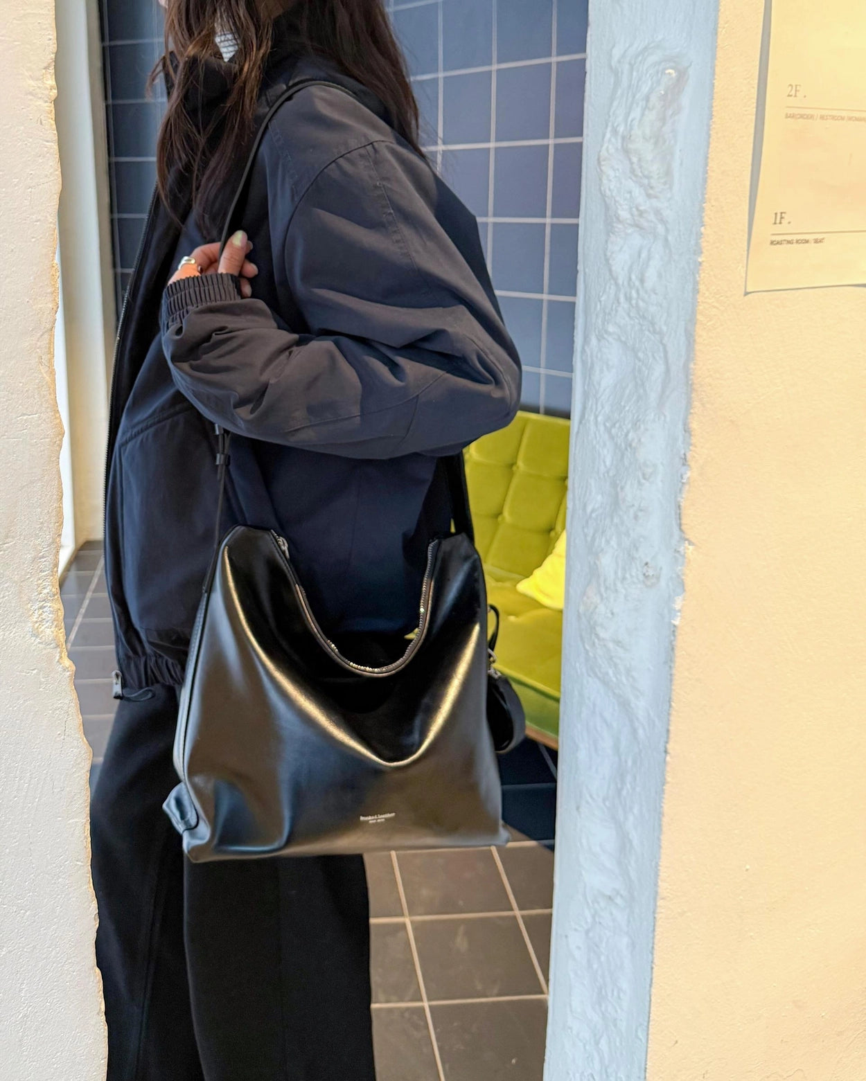 B205L bucks&leather ｜Low Bag/亮面牛皮（大）