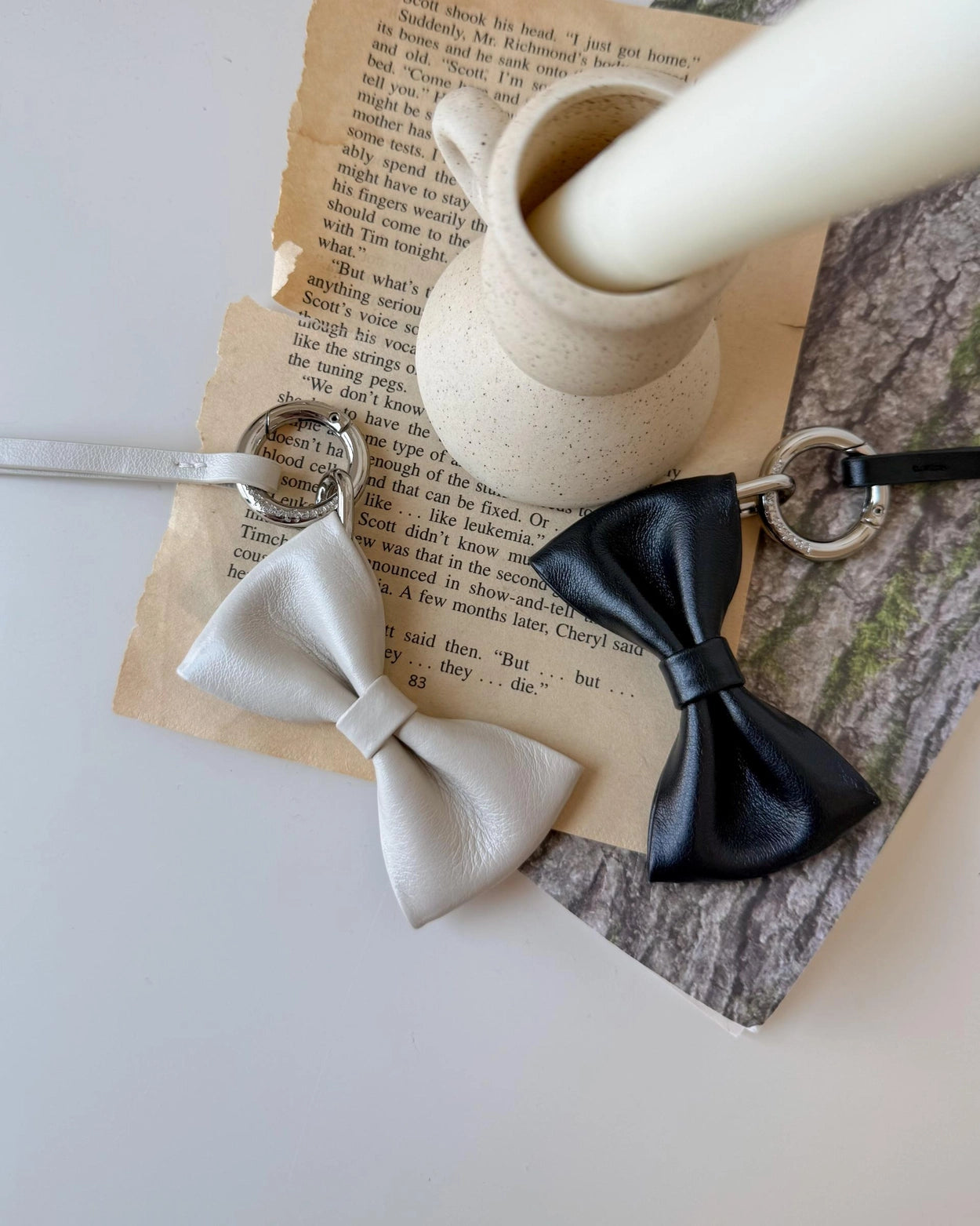 A104 亮面牛皮｜Cute Ribbon Keyring