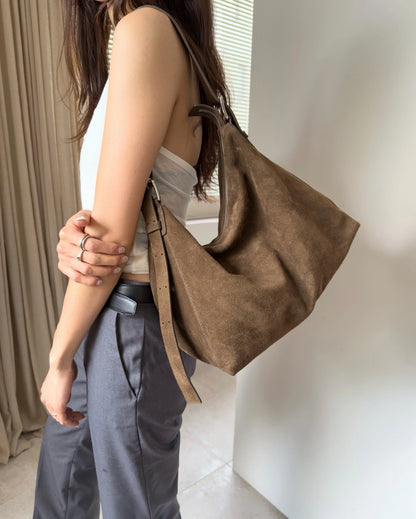 B231 Bucks&Leather Twin Buckle Bag｜麂皮