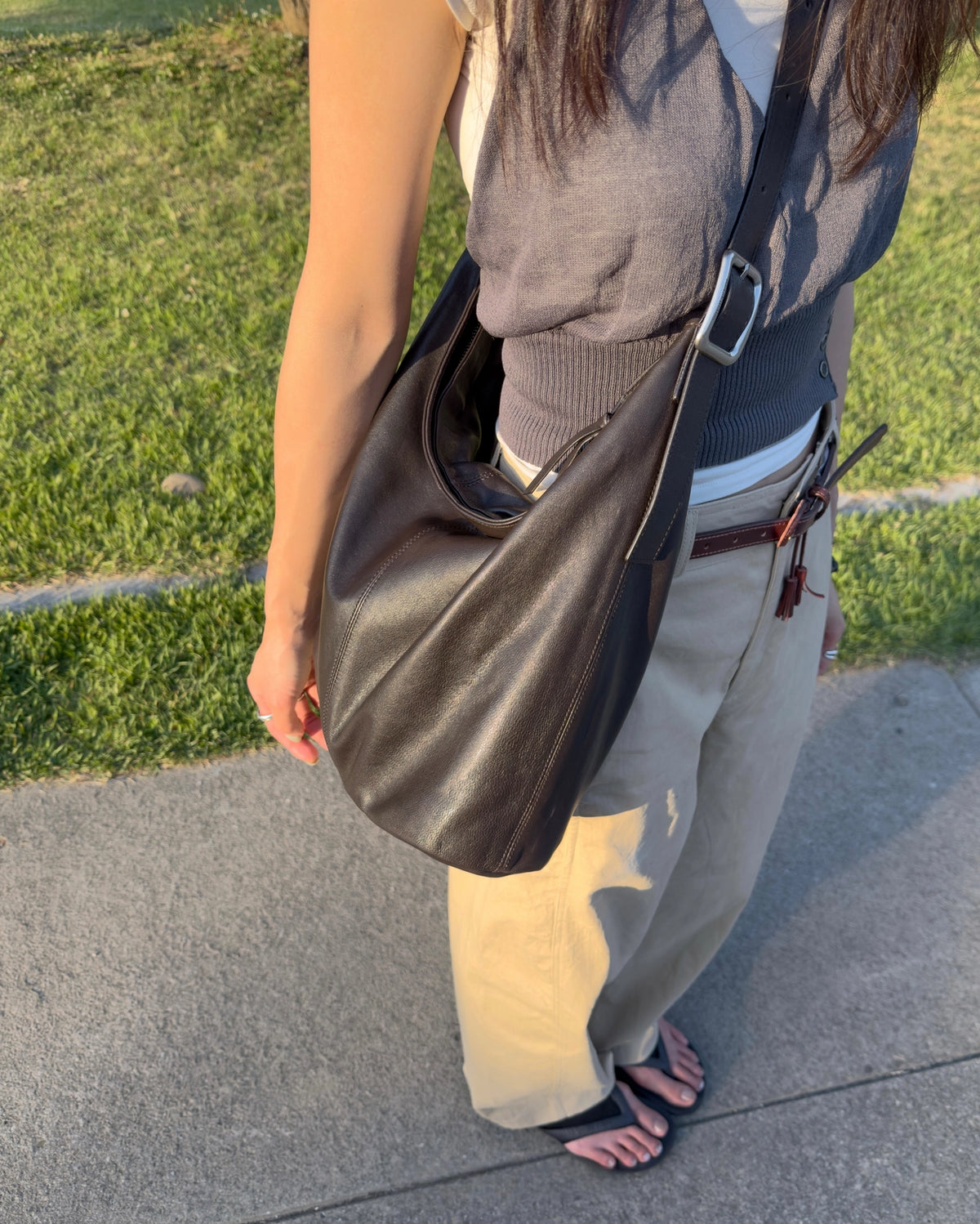 B242 Bucks&Leather｜Zip Hobo (羊皮