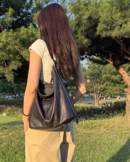 B242 Bucks&Leather｜Zip Hobo (羊皮