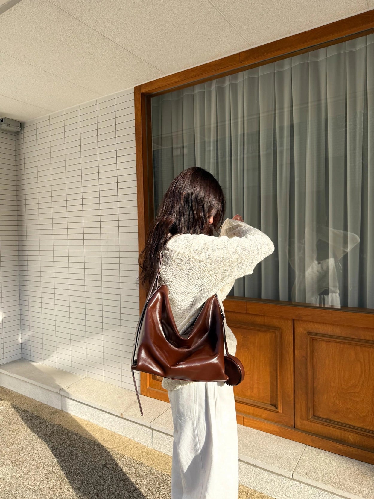 B205L bucks&leather ｜Low Bag/亮面牛皮（大）