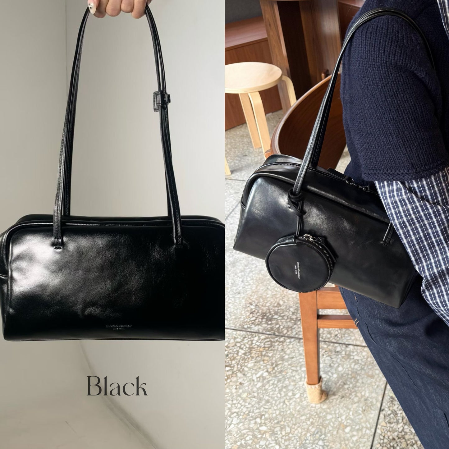 B202 牛皮亮面法棍袋 (大)