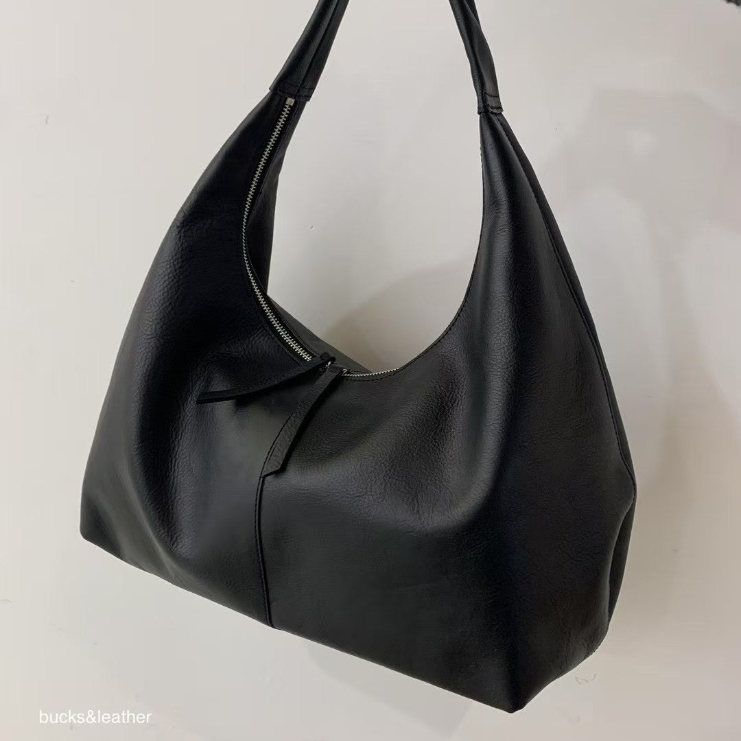 B146 牛皮拉鍊款大Tote Bag